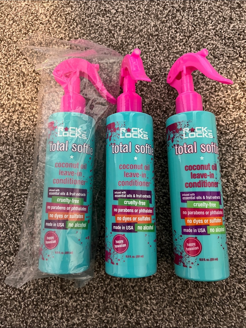 BNWT Rock the Locks Total Softie Coconut Oil Leave-In Conditioner 3-pack!
